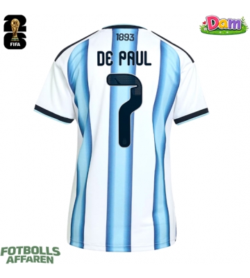 Argentina Rodrigo De Paul #7 Hemmatröja Kvinnor VM 2026 Kortärmad